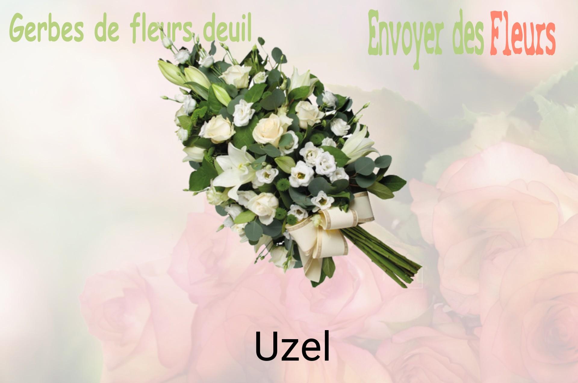 Gerbe de fleurs de deuil livrée à Uzel